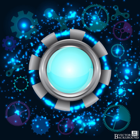 Circle blue technology background illustration concept design. Vectorのイラスト素材