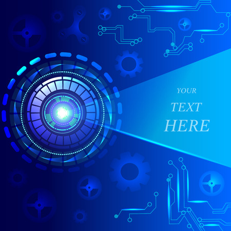 Digital technology and engineering, digital telecoms technology concept, Abstract futuristic- technology on blue color background. Vector illustrationのイラスト素材