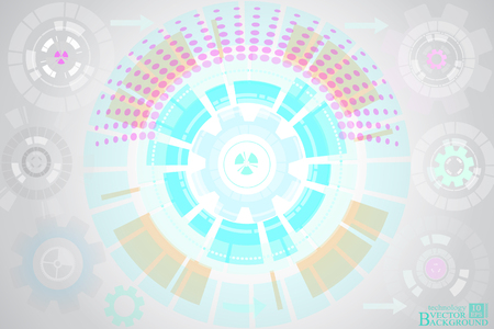 Abstract technology vector background, gear wheels pattern, arrowsのイラスト素材