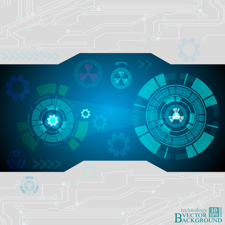 Dark blue Abstract Technology background.のイラスト素材