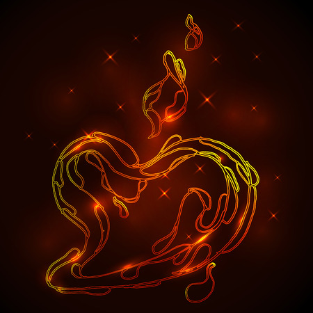 Heart on fire abstract background. Vectorのイラスト素材