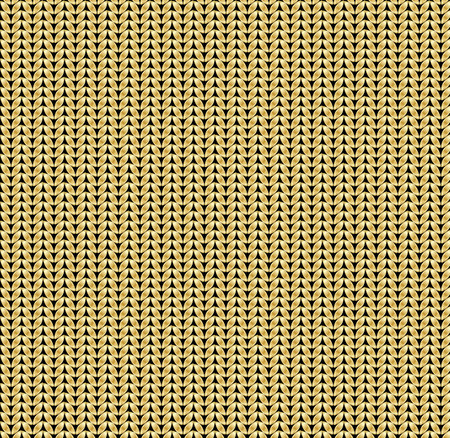 Realistic knit texture with gold thread. Vector seamless patternのイラスト素材