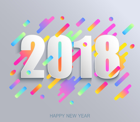 Happy new year 2018 creative design card on modern background. Vector illustrationのイラスト素材