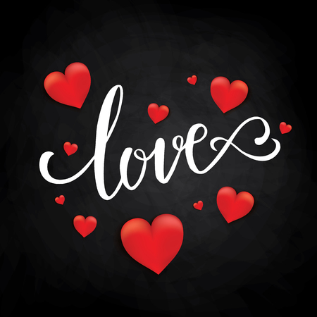 Happy Valentines Day typography poster with handwritten calligraphy text. Vector illustrationのイラスト素材