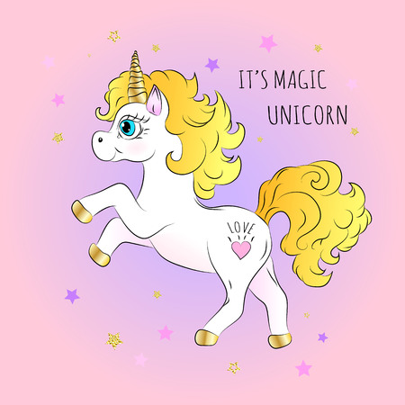 Unicorn. Hand draw. Vector illustrationのイラスト素材