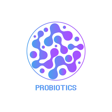 Probiotics bacteria logo design. Healthy nutrition ingredient for therapeuticのイラスト素材