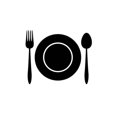 Kitchen utensil spoon plate fork. Vectorのイラスト素材