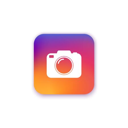 Photo camera button, icon, web, symbol, app, ui. Vector illustrationのイラスト素材