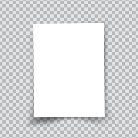 Vector A4 paper with shadows on transparent background. Vector illustrationのイラスト素材