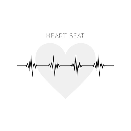 Heart Beat icon in flat style. EKG symbol for your web site design, logo, app, UI Vectorのイラスト素材