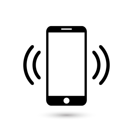 Mobile phone vibrating or ringing flat vector icon for apps and websitesのイラスト素材