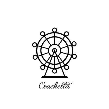 Ferris wheel symbol Coachella icon. Vectorのイラスト素材