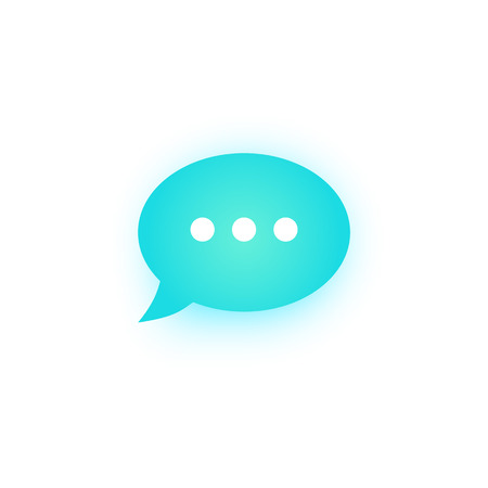 Blue speech bubble with shadow, speech balloon, chat bubble line art vector icon for apps and websitesのイラスト素材