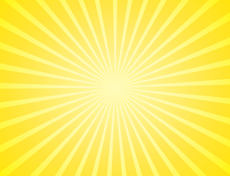 Sunburst yellow rays pattern. Radial sunburst ray background vector illustration. Sun backgroundのイラスト素材