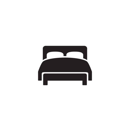 Double bed vector icon on whiteのイラスト素材