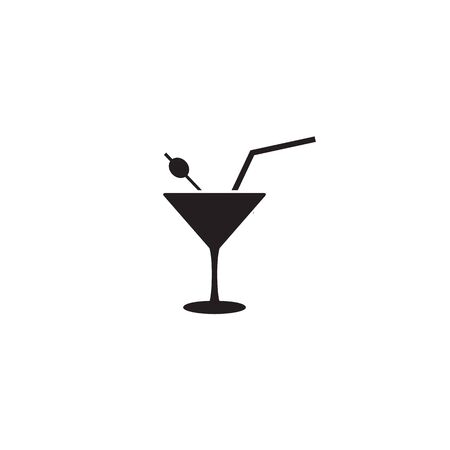 Cocktail icon template. Vector illustration on whiteのイラスト素材