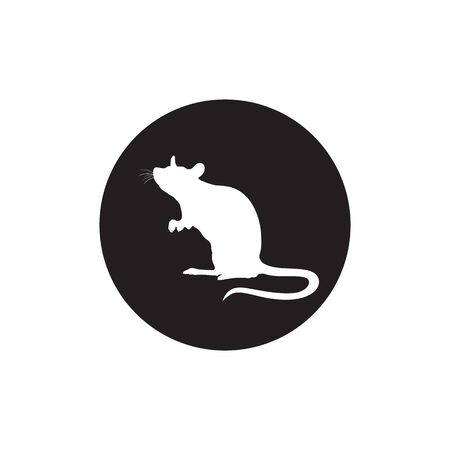 Standing Rat silhouette. Rat icon. vector signのイラスト素材