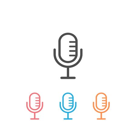 Microphone Set Icon Vector Symbol Illustrationのイラスト素材