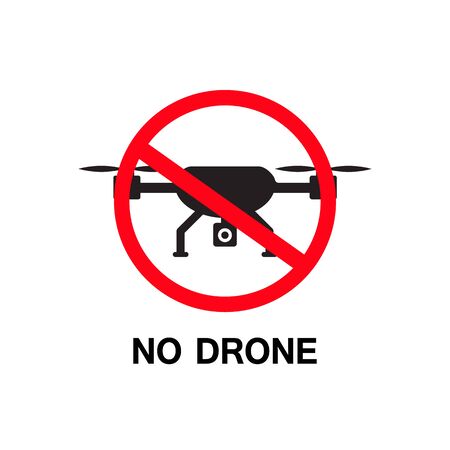 No drone zone sign icon in transparent style. Ban vector illustration on isolated background. Forbidden flight business conceptのイラスト素材
