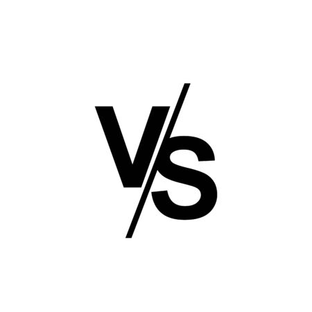 VS versus letters vector isolated on white background. VS versus symbol for confrontation or opposition design conceptのイラスト素材