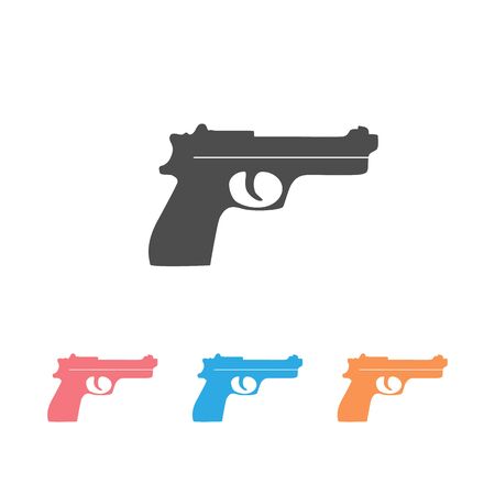 Gun Icon Set. Weapon Vector. Military Equipment Illustration Templateのイラスト素材