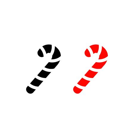 Vector Christmas Candy Cane Icon Symbol Setのイラスト素材