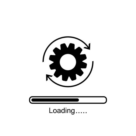 Update system icon. Concept of upgrade application progress icon for graphic and web design. Upgrade Update system iconのイラスト素材