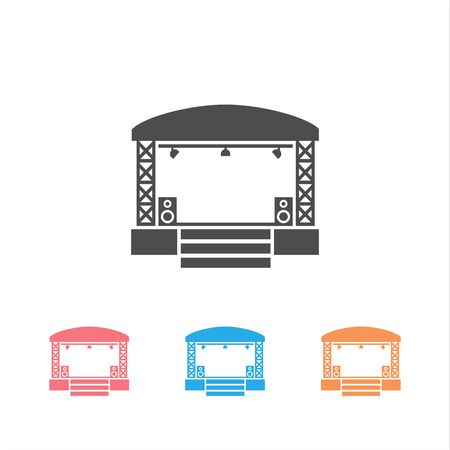 Concert stage icon set on white. Vector illustrationのイラスト素材