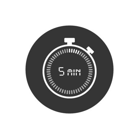 The 5 minutes, stopwatch vector icon, digital timer. Clock and watch, timer, countdown symbolのイラスト素材