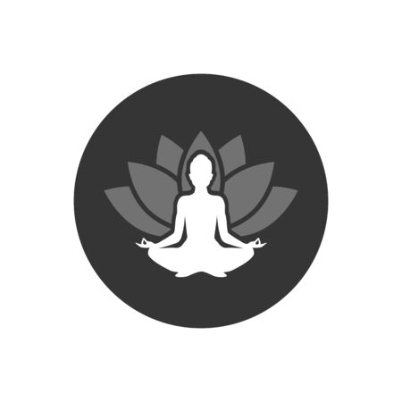 Yoga. lotus position silhouette Vector shapeのイラスト素材