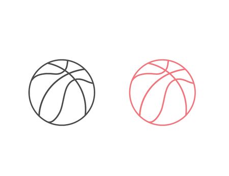 Basketball line icon set vector illustrationのイラスト素材