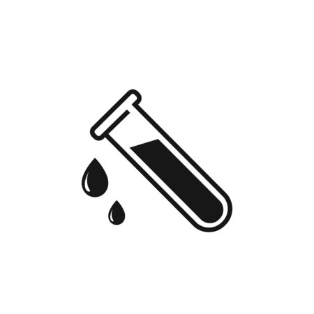 Test tube with drop. medical and chemical icon. Vector illustrationのイラスト素材
