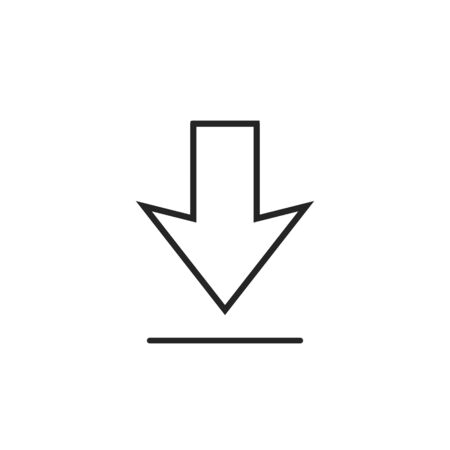 Download line icon on white background. Downloading vector iconのイラスト素材