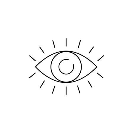 Eye with eyelashes line icon. Look and Vision icon. Eye vector iconのイラスト素材