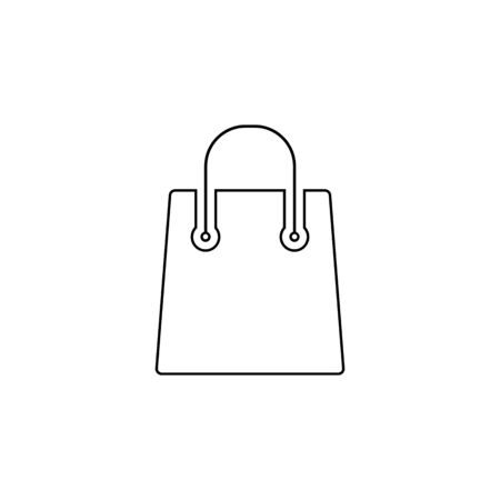 Shopping bag vector line icon in modern flatのイラスト素材