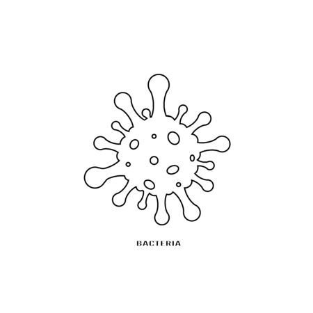 Danger bacteria vector line icon illustration isolated on white backgroundのイラスト素材