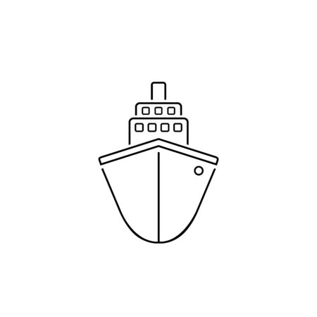 Ship line icon flat. Black pictogram on grey background. Vector illustration symbolのイラスト素材