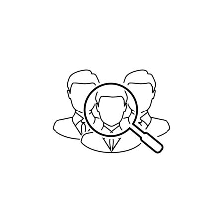Find the right person for the job concept with business, businessman line icon. Vectorのイラスト素材