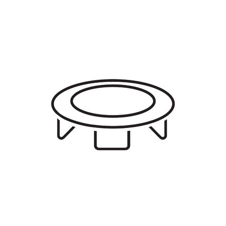 Jumping trampoline line icon isolated on white background. Vectorのイラスト素材