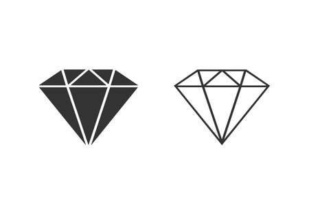 Diamond line icon set. Gemstone symbol. Vectorのイラスト素材