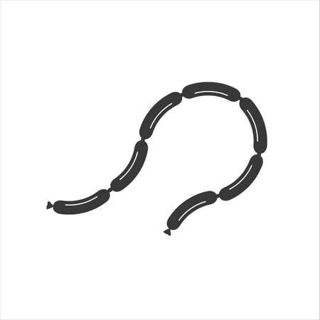 Sausages meat link or wiener dog flat vector iconのイラスト素材