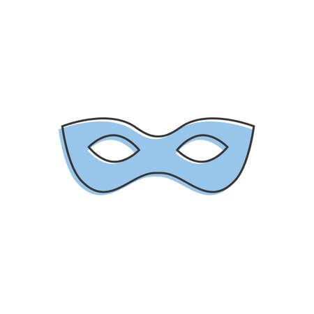 Black anonymous mask vector line icon isolated white backgroundのイラスト素材
