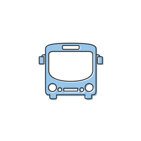 Bus line icon symbol vector on whiteのイラスト素材