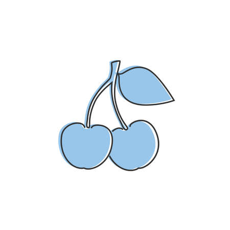 Cherry icon on white. vector modern flat style