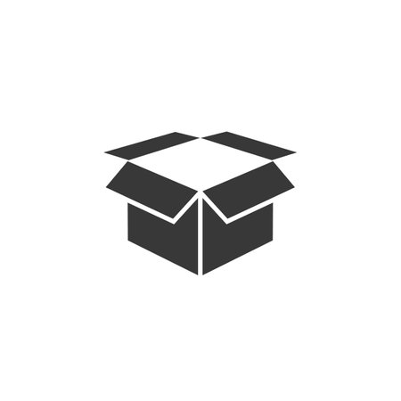 Vector illustration with Open Box icon vector. Package sign