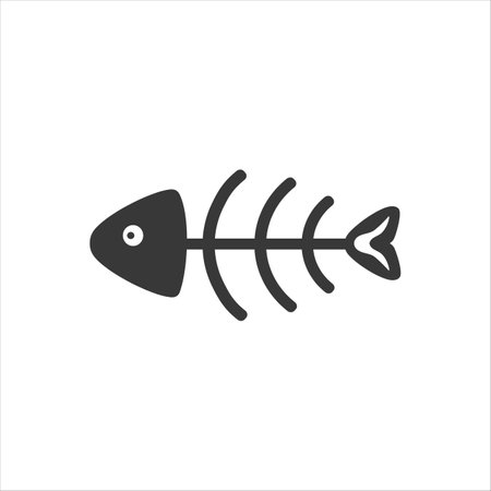 Fish bone icon in flat style. Vectorのイラスト素材