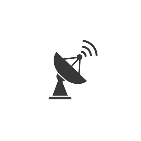 Satellite vector icon, wireless satellite icon vectorのイラスト素材