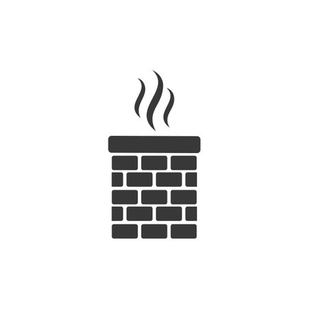 Vector chimney icon in flat style on whiteのイラスト素材