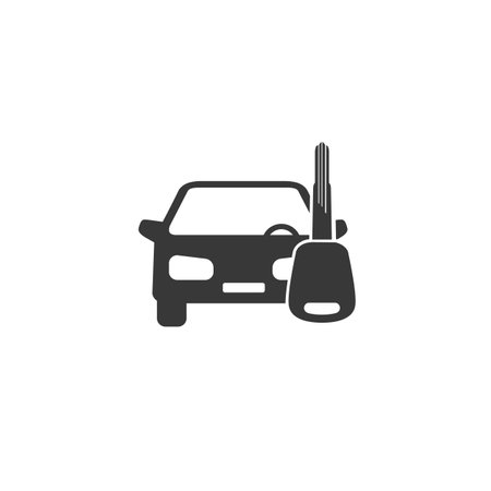 Car key vector icon in flat on whiteのイラスト素材