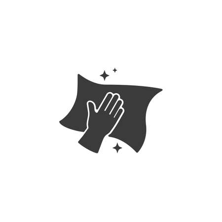 Hand Cleaning With Disinfecting Wipe Icon On whiteのイラスト素材